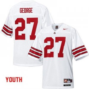 Youth NCAA Ohio State Buckeyes Eddie George #27 College Stitched Authentic Nike White Football Jersey MS20Y60TY